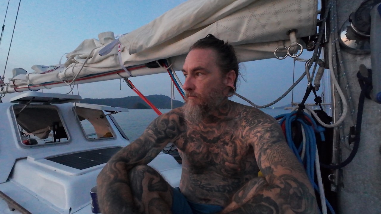 ⁣Battling Light Winds and a Strong Current While Attempting to Sail to a Boat Yard in Phuket