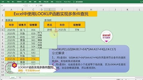 Excel教學 | Excel中使用LOOKUP函数实现多条件查找