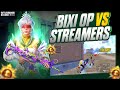 Girl streamer called me hacker  bixi op vs streamers solo vs squad conqueror lobby gameplay  bgmi