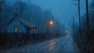Heavy Rain Washing the Silent Street 🌙 | Dark Rain Ambience Without Music