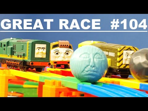 GREAT RACE #104 Thomas & Friends -Trackmaster and Plarail toy trains competition