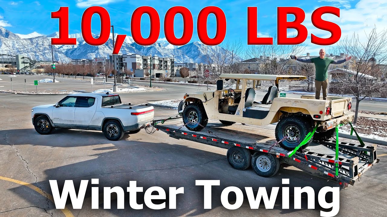 ⁣I tried towing 10,000 pounds in freezing weather... My EV Truck Lied!