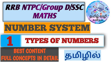NUMBER SYSTEM- TYPES OF NUMBERS/RRB NTPC/Group D/SSC Maths in Tamil