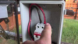 NEW solar panel array DC disconnect boxes and CNC DC breakers (1,000v, 20a)