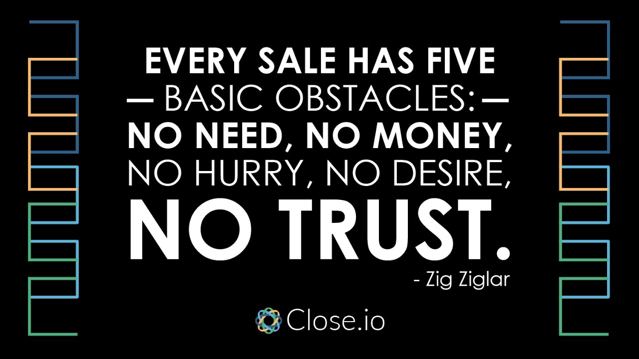 sales motivation quote every sale has five basic obstacles sales motivation