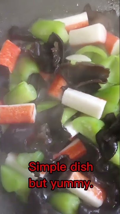 Simple dish but yummy. Stir fry patola with black fungus and imitation