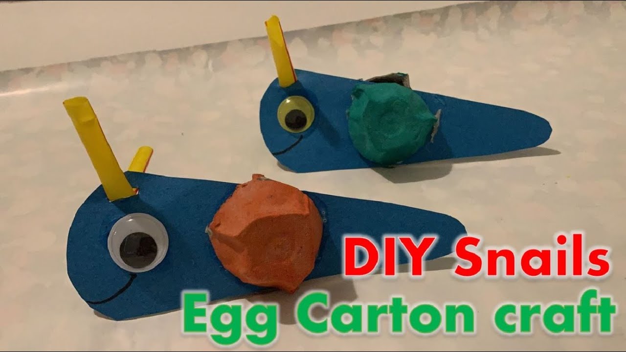 DIY Snails Easy paper snails Egg carton toys Crafts for kids