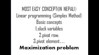 Linear programming problem(Simplex method) (Maximization problem) [Nepali]