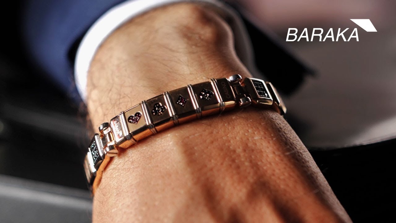 BARAKA Men's bracelet with 18 kt rose gold Diamonds black ceramic BR22119  7.87 i | eBay