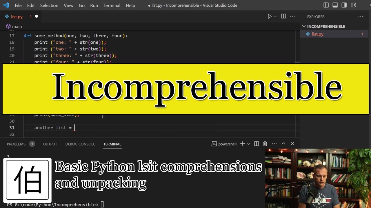 Basic python list comprehensions and the unpacking operator youtube