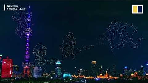 Scannable QR code appears in sky above China’s Shanghai