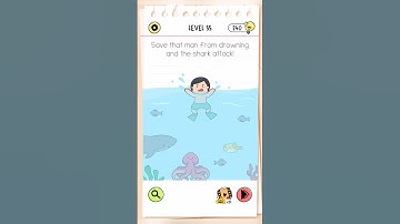 Brain Test All-Star Level 55 Save that man from drowning and the shark attack  #BrainTest #IQBoost