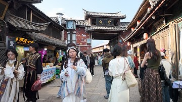 Walking Tour of LiJiang BaiSha Ancient Town, YunNan, China