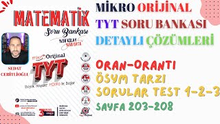 2026 MİKRO ORİJİNAL TYT SORU BANKASI ÇÖZÜMLERİ SYF203-208 #orijinalmatematik #mikroorijinal #yks2026 screenshot 3