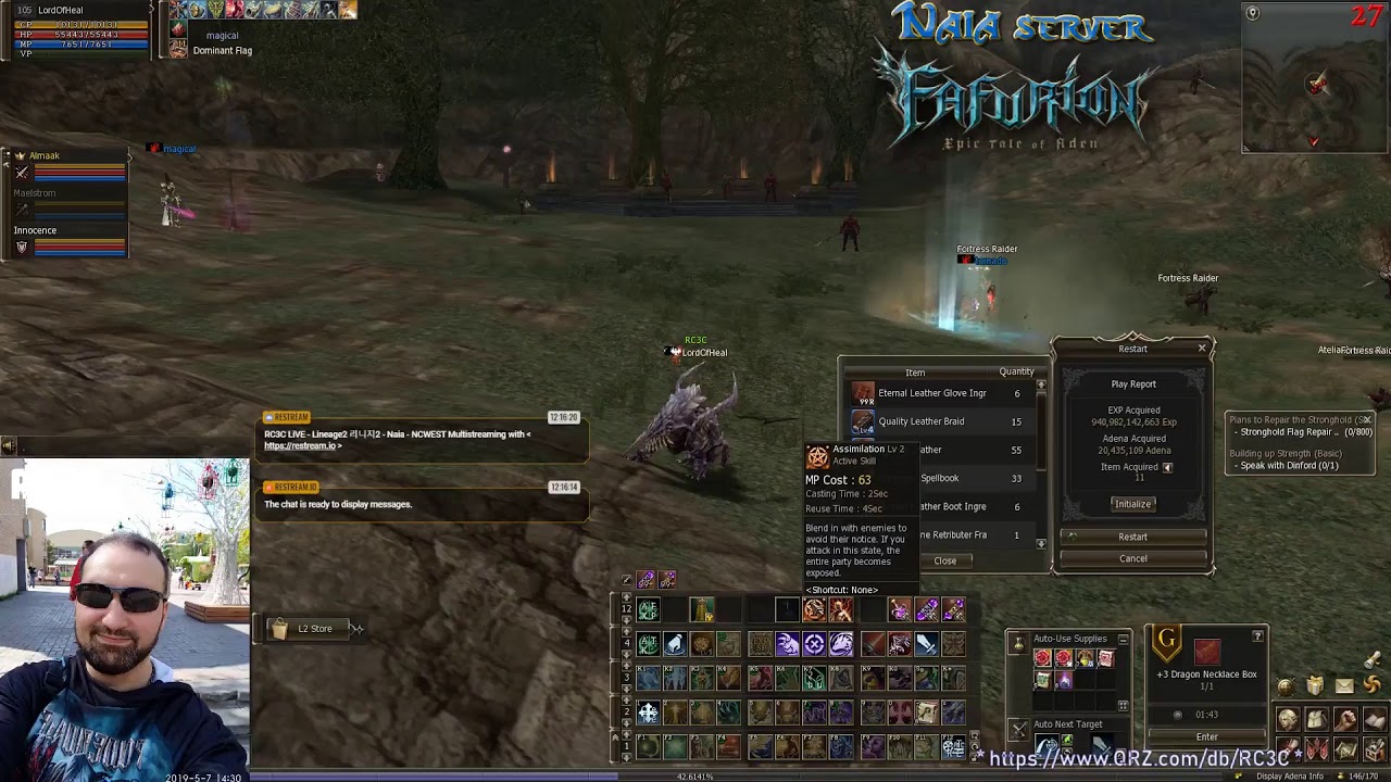 🔴 RC3C LiVE - Lineage2 리니지2 - Naia - NCWEST