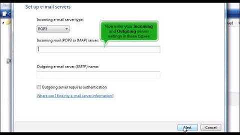 How to setup an email account in Windows Vista Mail