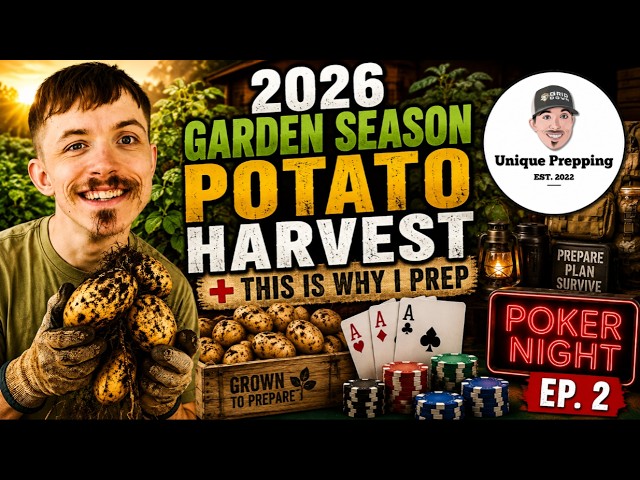 2026 Garden Season (Potato Harvest) + Poker Night: Ep. 2 | Unique Prepping #LIVE