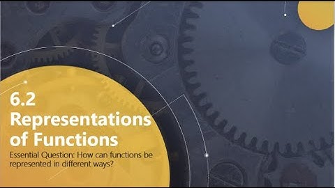Math 8 6.2 Representations of Functions