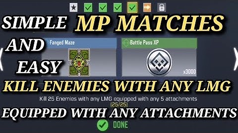 Kill 25 Enemies with any LMG equipped with any 5 attachments Task Complete || Call Of Duty Mobile ||