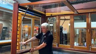 Gas strut window and integrated fly screen - Showroom walkthrough - ALLKIND Joinery