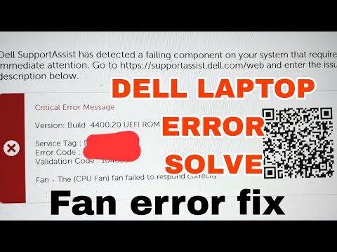The cpu fan failed to respond correctlydell support has detected a failing component