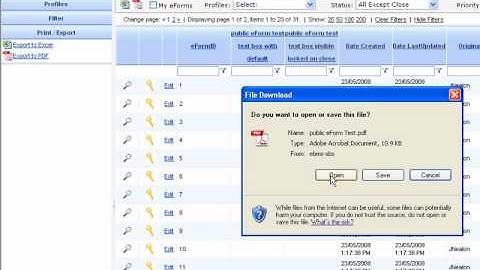 eBMS | Reporting - Tabular Report