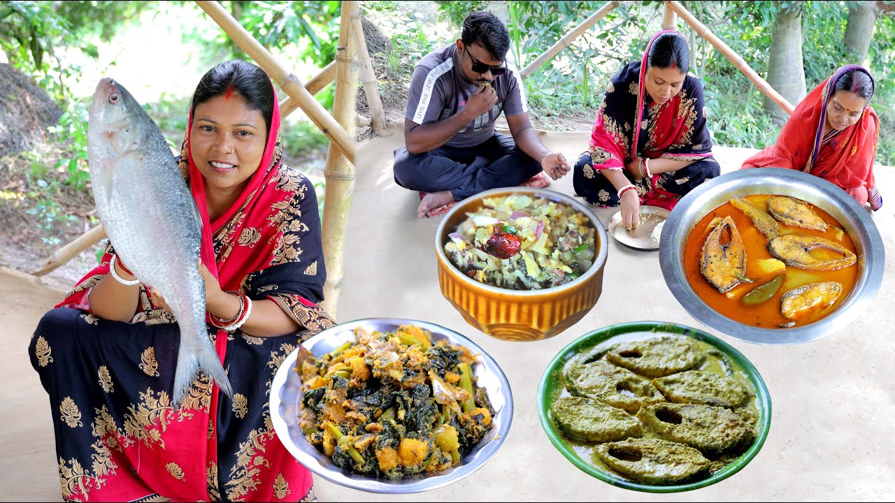 একটা মাত্র ইলিশ মাছ দিয়ে সেরার সেরা 4 রকমের রান্না / 4 different food item from 1 big hilsha fish