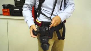 コットンキャリア・ワンダラー（スライディング式ストラップ付きカメラベルト）使用方法