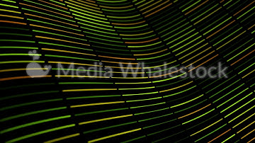 Colorful wavy texture of narrow lines devided into small segments flowing on black background