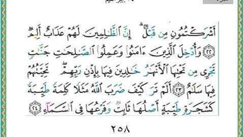 سورة إبراهيم من الايه ٢٤ الى نهايه السورة/نهاية الجزء الثالث عشر من القرآن الكريم