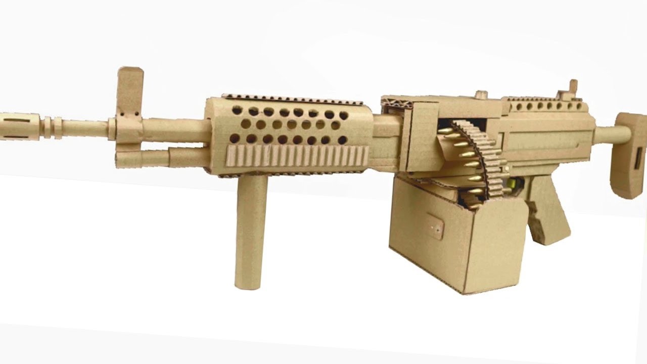 How to Make Cardboard KAC STONER LMG Machine Gun That ...
