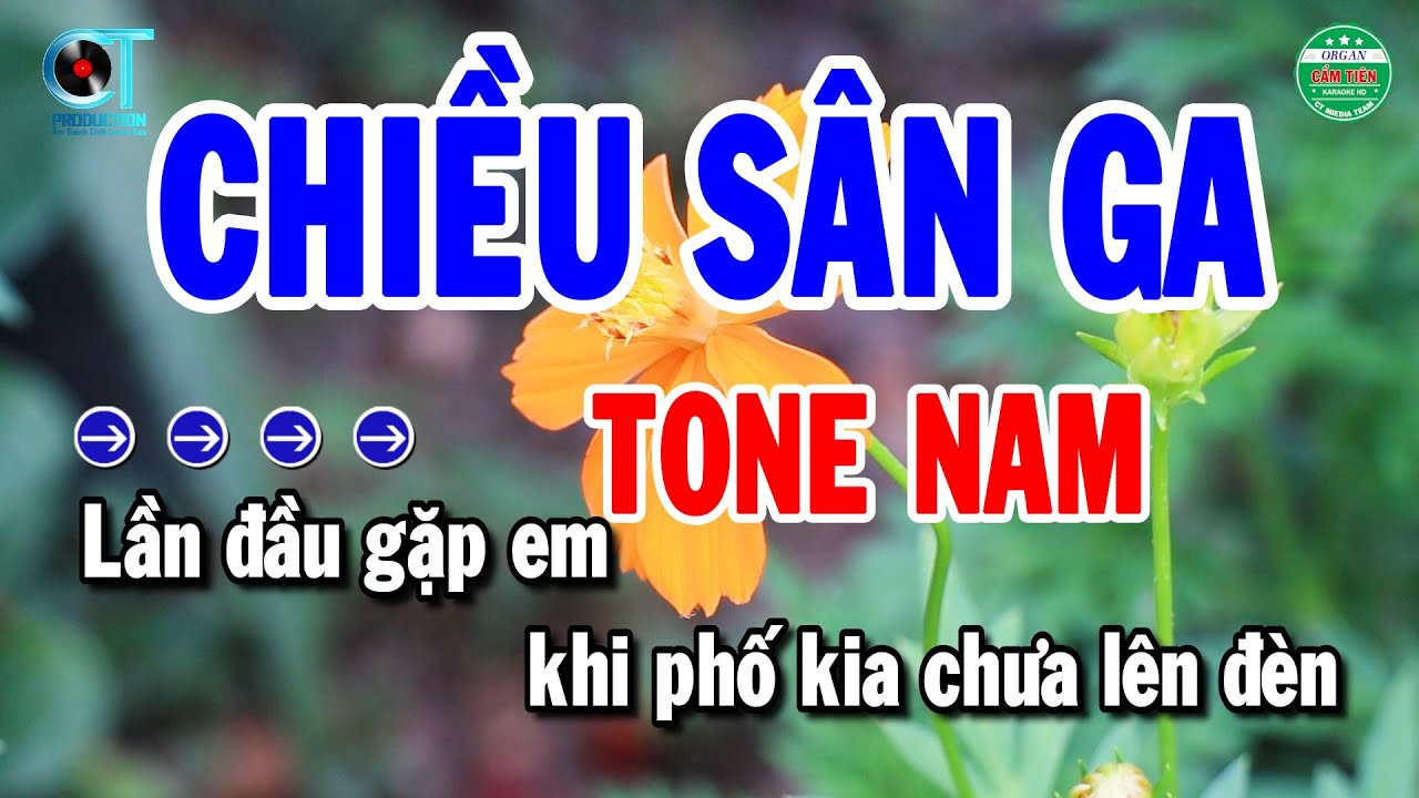 Karaoke Chiều Sân Ga Tone Nam Nhạc Mới | Cẩm Tiên Organ