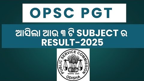 OPSC PGT RESULT// 2025//EDU SURE