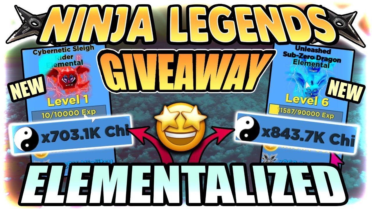 Elementalized Ninja Legends Giveaway With Raddadzen Youtube - roblox pet simulator zero how to get 90000 robux