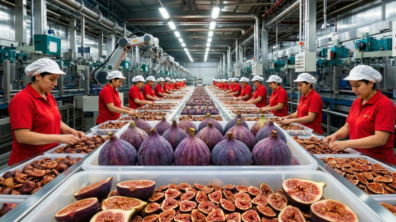 How Are Dried Figs Really Made? Insane Automatic Processing Factory & Manufacturing Secrets!