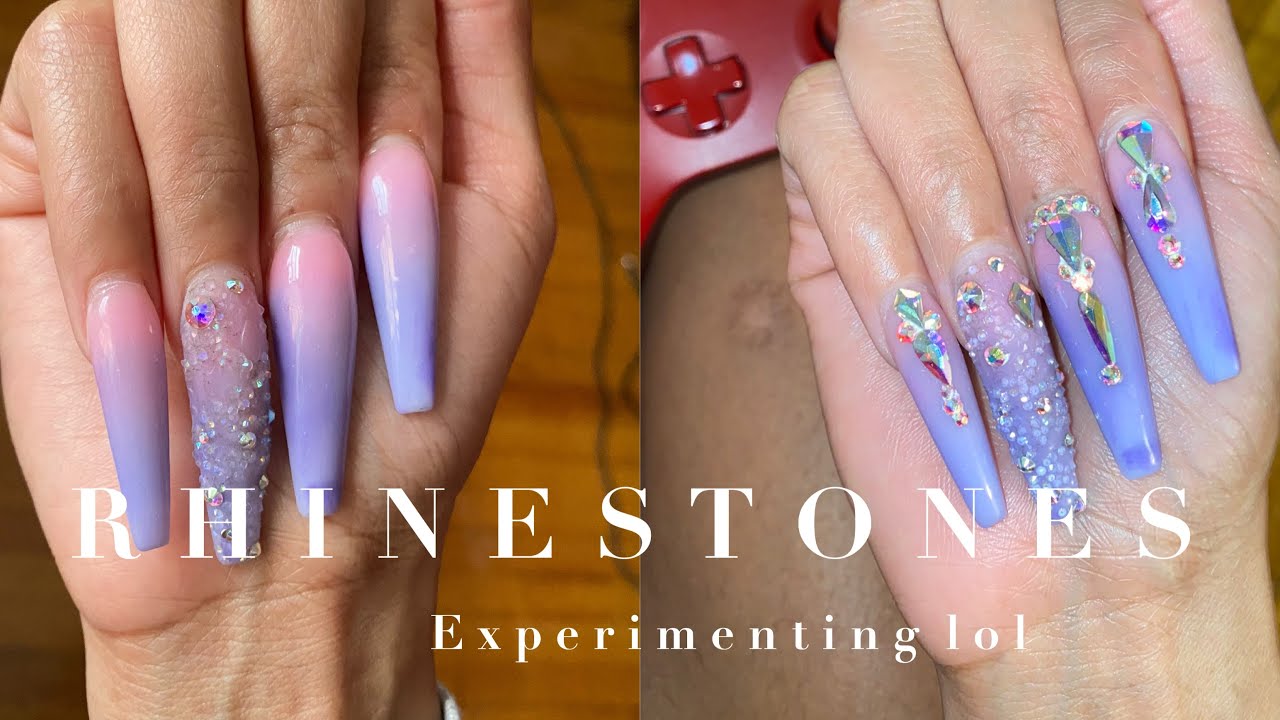 Using Nail Glue To Apply Rhinestones To My Nails Doing My Nails At