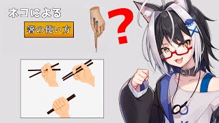 ネコと学ぶ箸の使い方講座～黎明編～【 箸の使い方 Vtuber すとれいにゃんこ】