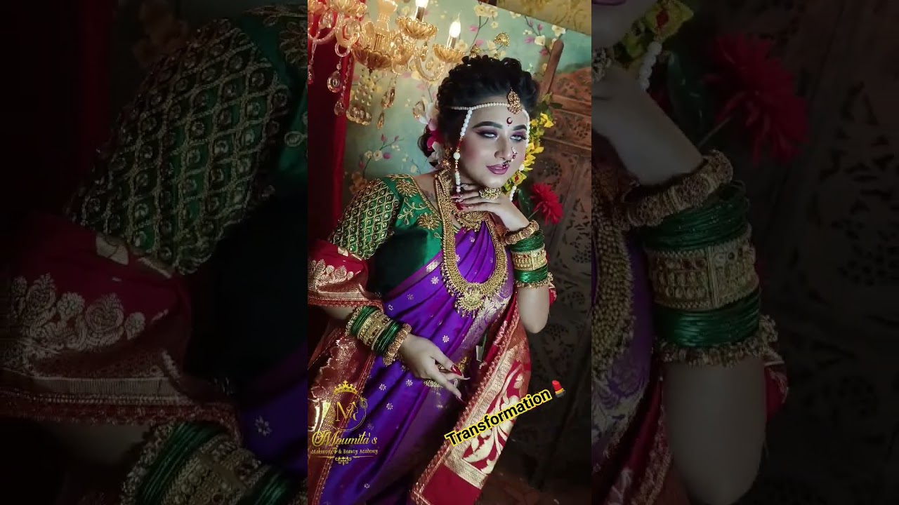 🌹HD MARATHI BRIDE🌹CLASS DEMO💄Moumita's Makeover & Beauty Academy💄🧿For booking & course📞📞9804468838