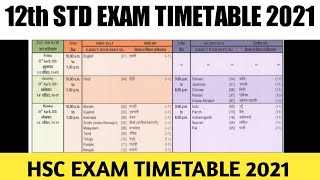 TIME TABLE HSC 2021 | TIME TABLE DECLARED FOR CLASS 12 MAHARASHTRA BOARD 2021 | HSC TIME TABLE screenshot 5