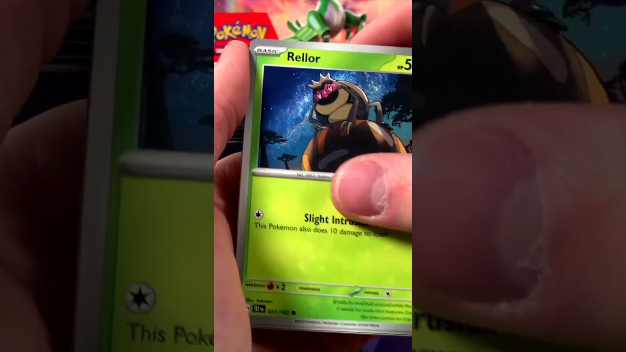 Pulling a Iron Leaves EX Pokemon Card from a Booster Box of Temporal Forces 