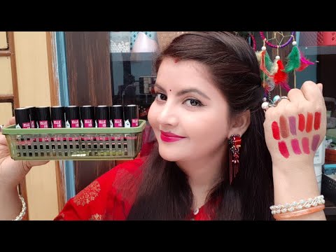 Elle18  color pop silk lipstick all shades swatches | AFFORDABLE lipstick for indian skintone | RARA