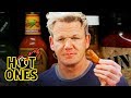 Watch Gordon Ramsay suffer while eating extremely hot wings