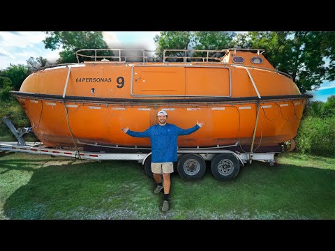 I Bought A 64 Person ENCLOSED LIFE BOAT Off Facebook Marketplace!! (it weighs 20,000 pounds...)