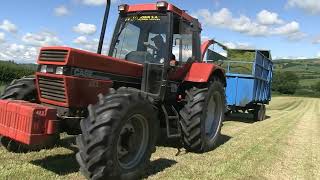 CASE IH 956XL TURBO AND TAARUP 106 FORAGER, CASE IH 895XL DUO AND TRAILERS PART 2 OF 3