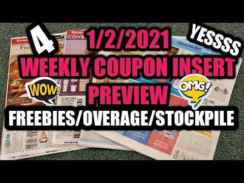 1/2/2021 WEEKLY COUPON INSERT PREVIEW, FREEBIES, GALORE GET STOCKPILE READY.