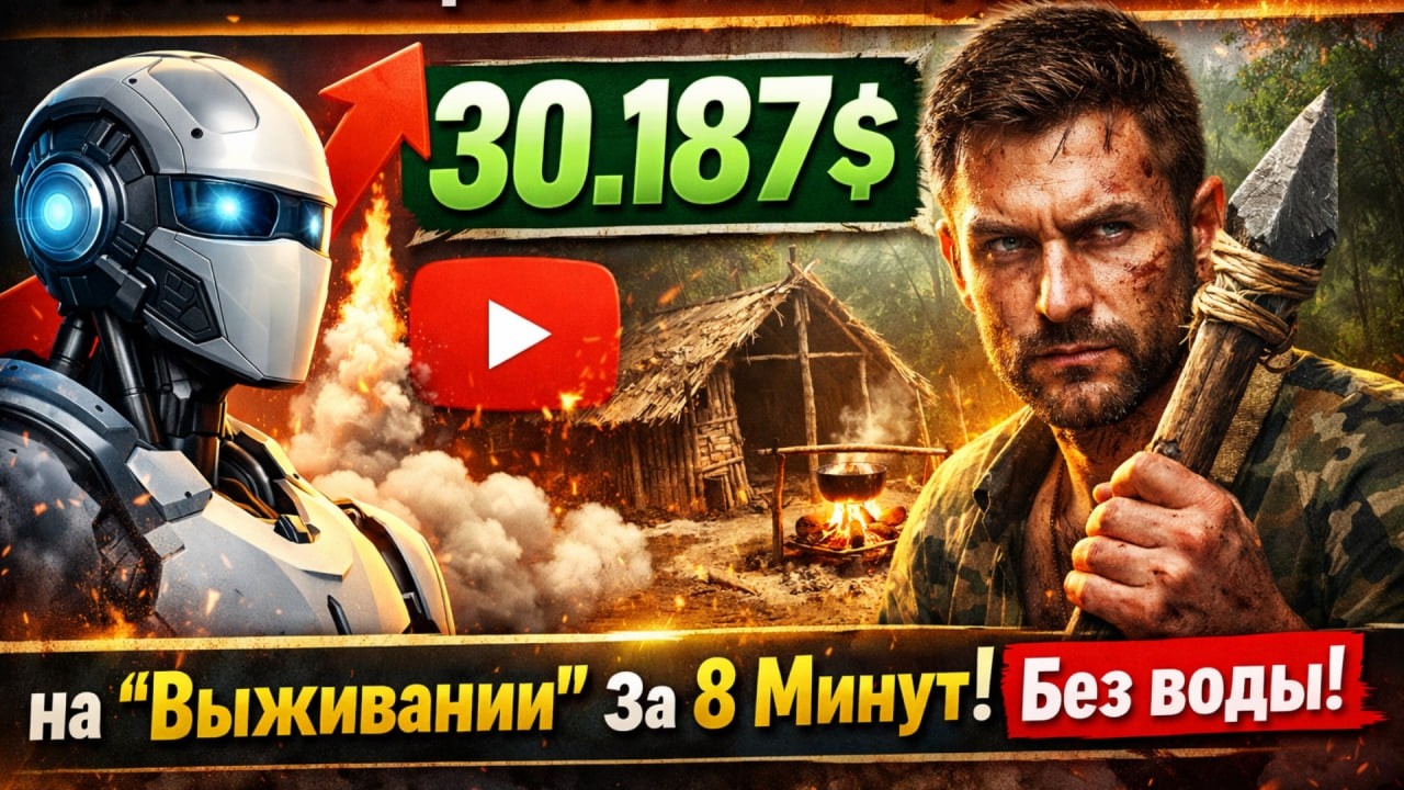 ВЗЛЕТАЮЩАЯ ИИ НИША YouTube 30.187$ на Выживании