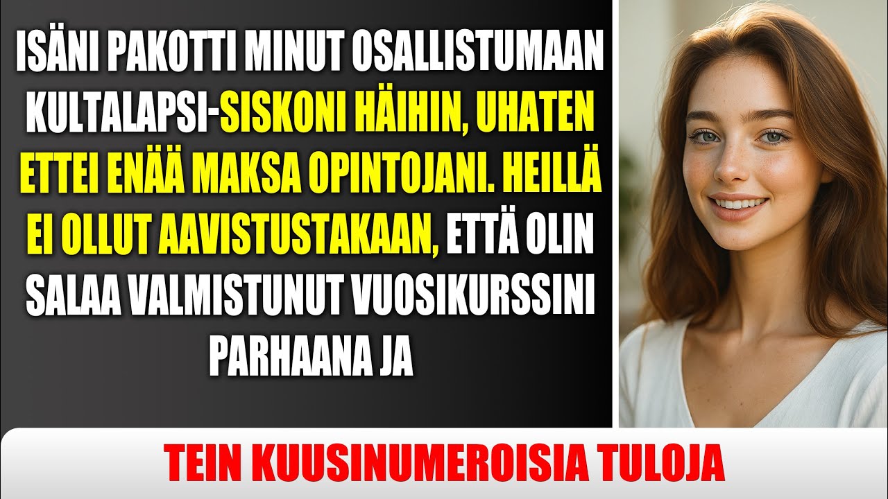 Isä vaati osallistumaan suosikkisiskon häihin, uhkasi katkaista maksun jos en tottele.