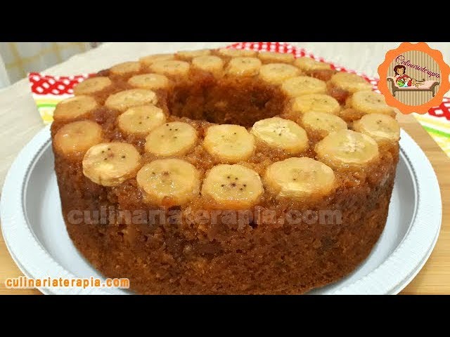 BOLO DE BANANA OU TORTA CARAMELADA DE BANANA DINE E ZINHA CULINÁRIA TERAPIA