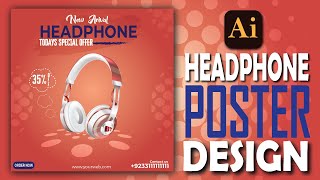Adobe Illustrator CC Tutorial | Graphic Design | Headphone poster Design