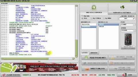 Samsung s8500 unlock with Micro-Box - www.micro-box.com